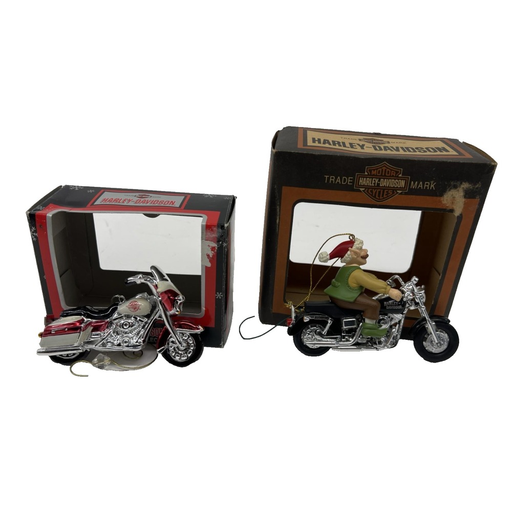 Vintage Harley-Davidson Christmas Ornaments Set of 2 North Pole Motorcycle Club